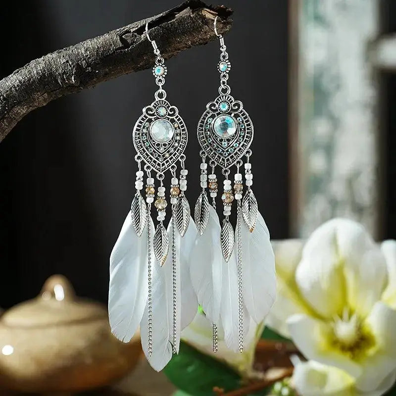 Boucles d'oreilles plume "Bohème" - By Bouddha