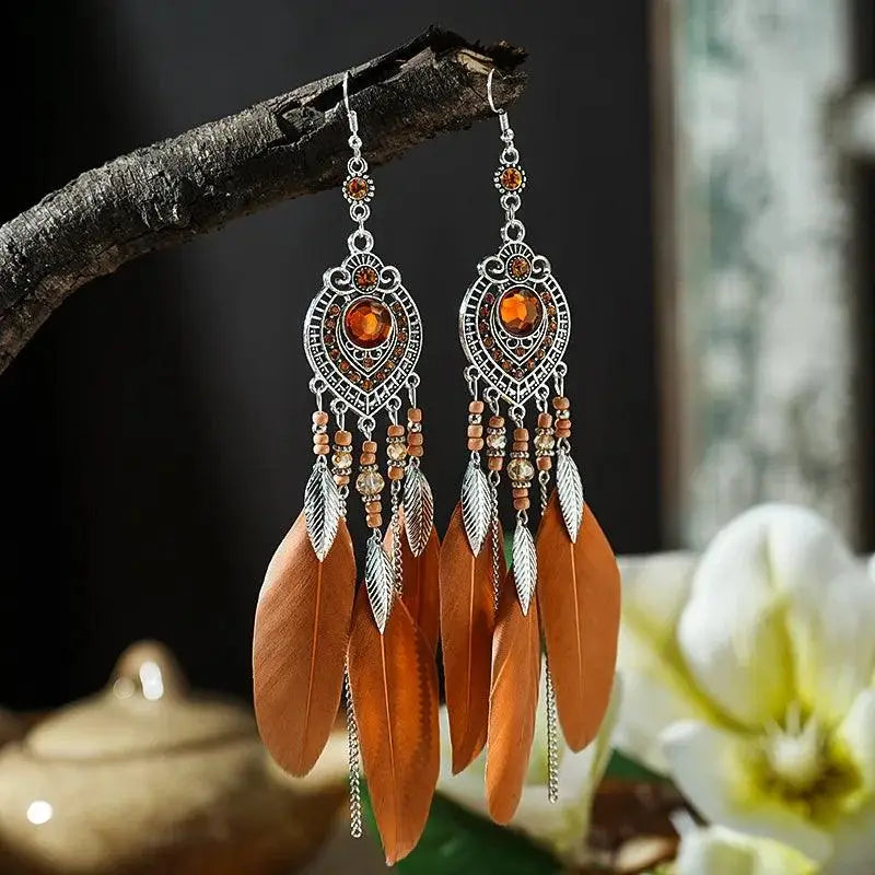 Boucles d'oreilles plume "Bohème" - By Bouddha