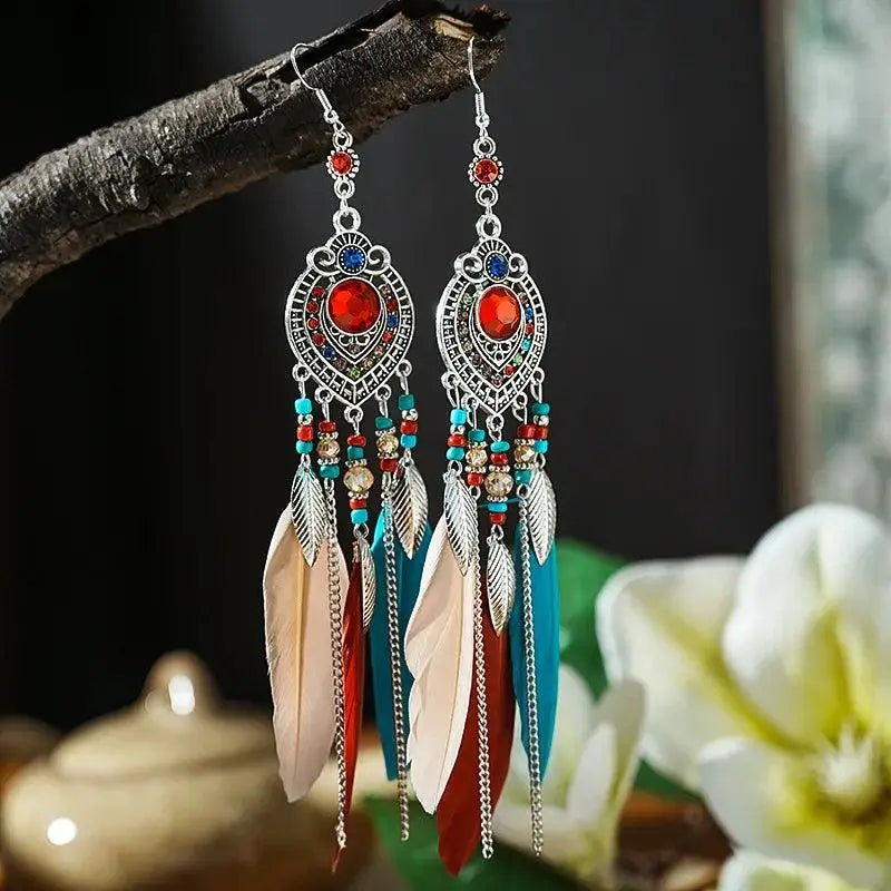 Boucles d'oreilles plume "Bohème" - By Bouddha