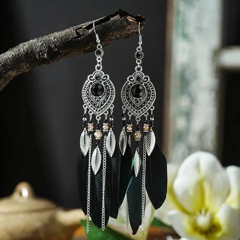 Boucles d'oreilles plume "Bohème" - By Bouddha