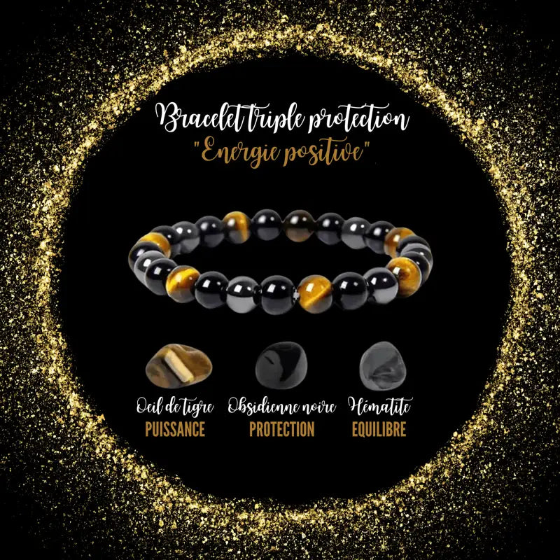 Bracelet triple protection "Energie positive" - By Bouddha